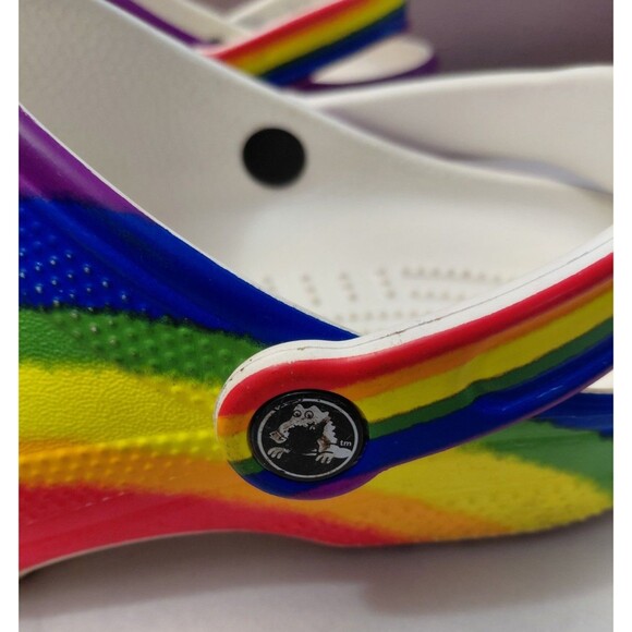 Crocs Classic Unisex Men's6/Women's 8 Tie-Dye Rainbow Clogs - Picture 9 of 11